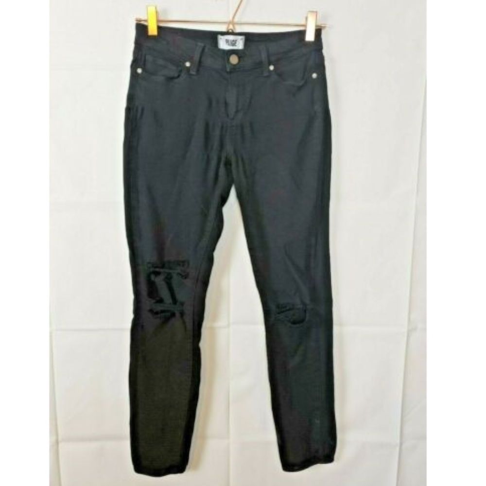 Paige Verdugo Ankle Distressed Black Jeans
